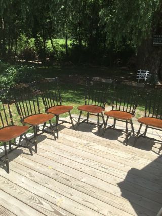 L.  Hitchcock Windsor Style Chairs Set Of Six (6)