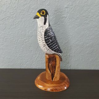 Carl Christiansen Peregrine Falcon Decorative Bird Fish Decoy Wood Carving Folk