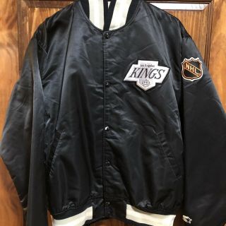 Vintage Los Angeles Kings Satin Starter Jacket Xl Nhl Gretzky 80’s