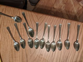 Vintage Treasure Sterling Silver Spoon Set Of 12 Spoons 1922 Scrap Silver 226g