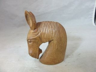 Hand Carved Small Wooden Horse Head Figurine