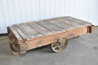 Factory Carts,  Coffee Table,  Industrial Authentic With Great History (d)