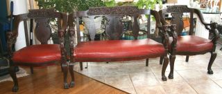 Antique Furniture Love Seat And Two Chairs