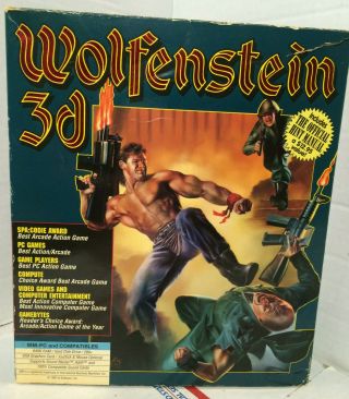 Vintage 1992 Wolfenstein 3d (ibm Pc Dos 3.  5 " Floppy) Big Box Id Software
