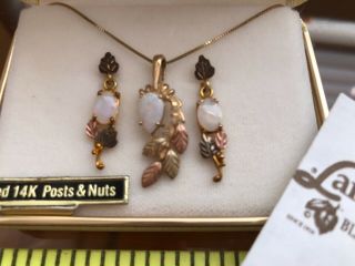 Black Hills Gold Opal Earring & Necklace Set Landstrom’s Vintage