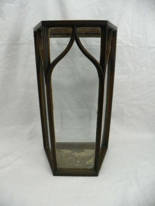 Antique English Georgian Gothic Style Display Case; Mahogany & Old Glass; C 1790