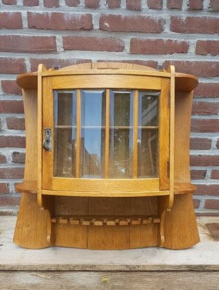 Antique Hand - Made Pine Wall Hanging Cupboard Cabinet Medicine Pipe