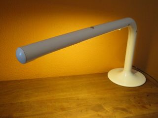 Pehrson White Desk Tube Lamp Atelje Lyktan Modernist Danish 1970s 2 Available