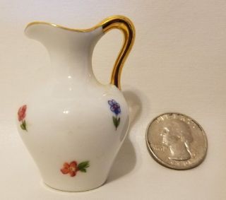 Vintage Bardet Limoges France Dollhouse Miniature Porcelain Ceramic Pitcher Vase