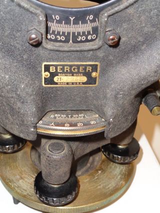 Vintage Berger Surveyor ' s Transit,  Box and Tripod 2