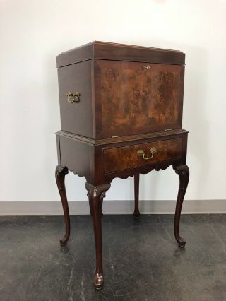 Hickory Chair Mahogany & Burl Queen Anne Silver Chest