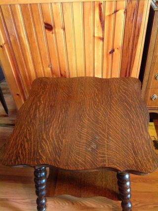 Vintage Quartersawn Oak Parlor Table with Large Glass Ball and Claw Feet 2