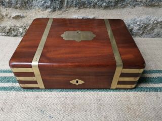 An Antique Mahogany Gentlemans Brass Bound Box by Bayleys 3