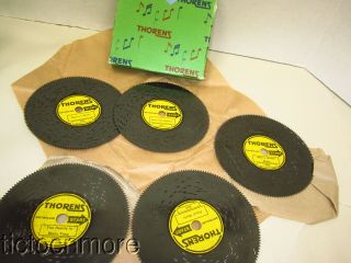 Vintage Thorens Swiss Ad30 Automatic Music Box Discs Waltz Set Boxed