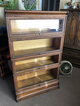 Antique Macey Barrister Lawyers Bookcase 4 Stack