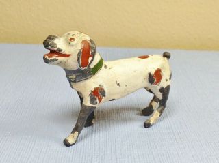 Rare Vintage Antique Painted Metal Dog Figurine Cute