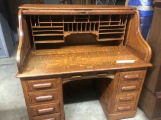 Vintage Quarter Sawn Oak Roll Top Desk By H S Crocker&co Pick Up Jacksonville