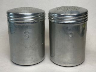 Vintage Aluminum Salt And Pepper Shakers,  Mid Century Kitchen Decor