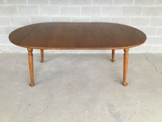 Ethan Allen Solid Maple Nutmeg Finish 78 " Dining Extension Drop Leaf Table