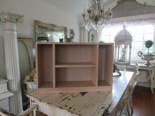 OMG Old Vintage Chippy Crackly PINK Wood CUBBY DISPLAY CABINET Bead board Back 2