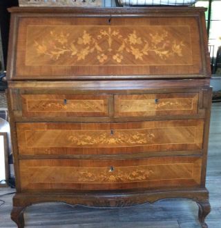 Antique Victorian (mahogany?) Flip Up Style Secretaries Desk 4 Drawers