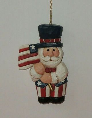 Eddie Walker Uncle Sam/santa Patriotic Flag Ornament 4th July Christmas Midwest