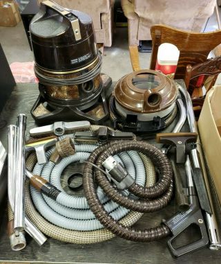 Vintage Rainbow D4c Cannister Vacuum W/ Hoses & Multiple Attachments -
