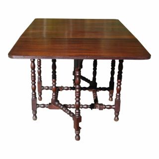 Antique Federal Solid Mahogany Drop Leaf Gate Leg Sofa Table Dining Table