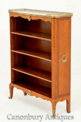 Antique French Open Bookcase Satinwood Circa 1880