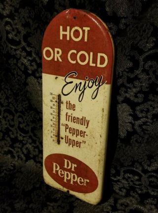 Vintage Enjoy Dr Pepper Hot or Cold Thermometer Sign Soda Cola 3