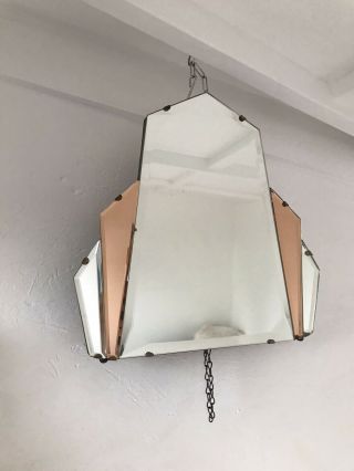 Freestanding Frameless Mirror Frameless Art Deco Mirror With Peach Panels