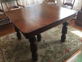 Antique Tiger Oak Dining Table