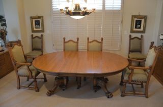 Antique Dining Table And Chairs (11 Piece)