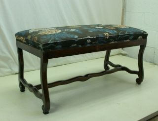 19th Century Country French Provincial Walnut Window Bench With Springs