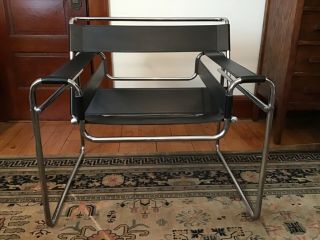 Vintage Mid Century Modern Marcel Breuer “Wassily” Lounge Chair Black 2