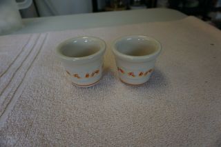 Set Of 2 Longaberger Pottery Halloween Candy Corn Votive Cups Candle Holders Euc