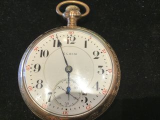 Antique Vintage Elgin 19j B.  W.  Raymond 18s Rr Pocket Watch Runs Gold Filled Case