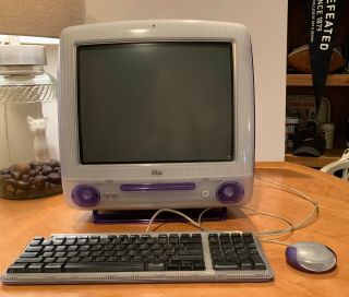 Vintage Apple Imac G3 Model M5521 - Grape,  Os 8.  6 With Keyboard/mouse