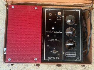 One of a Kind Vintage Silvertone 1448 Amp In Case Breifcase Tube Amp 2