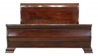 48712ec: Stickley King Size Solid Mahogany Sleigh Bed