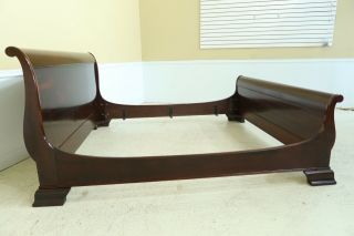 48712EC: STICKLEY King Size Solid Mahogany Sleigh Bed 2