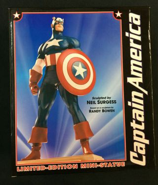 Captain America Limited Edition Mini Statue Mib 7 And 1/2 " Tall