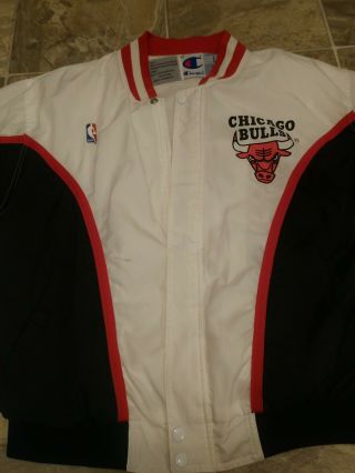 Vintage Chicago Bulls Warm - Up Jacket Champion Size Large 1997 3