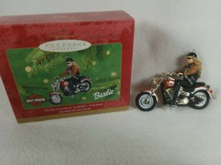 2001 Harley Davidson Barbie Hallmark Keepsake Christmas Ornament Motorcycle D