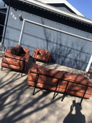 Alivar Vintage Leather Couch Set