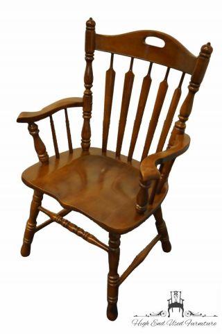 Tell City Solid Hard Rock Maple Colonial Arrow Back Dining Arm Chair - 49