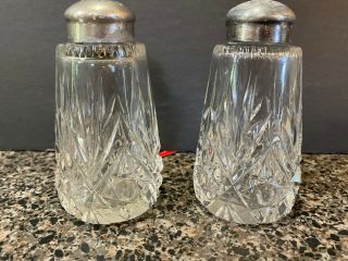 Vintage Salt & Pepper Shakers Glass With Polished Bottoms