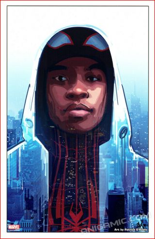 SPIDER - MAN Signed ART PRINT Miles Morales 8 SPIDER - VERSE Cover 17x11 
