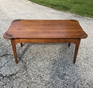 Vintage L.  Hitchcock Inlaid Maple Coffee Table