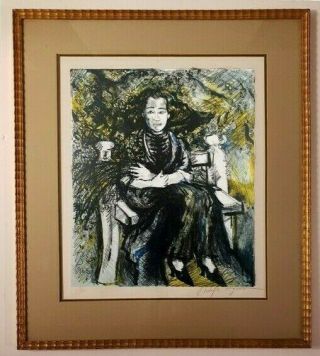 Philip Evergood Woman In A Chekhov Mood 1965 Limited Edition Lithograph 18/50